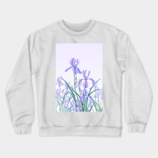 purple iris in purple background Crewneck Sweatshirt